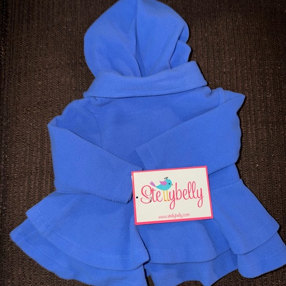 Stevybelly Blue Kids Pea Coat with hood - Picture 3 of 4